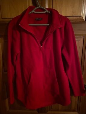 Style & Co. Bright Red Women's Quarter-Zip Fleece Pullover